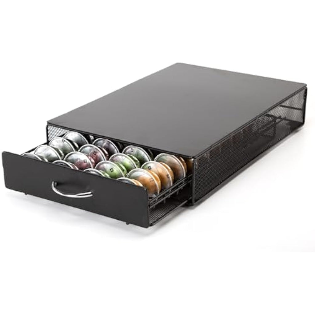 Coffee Pod Holder – 40 Capsule Metal Storage Drawer for Dolce Gusto