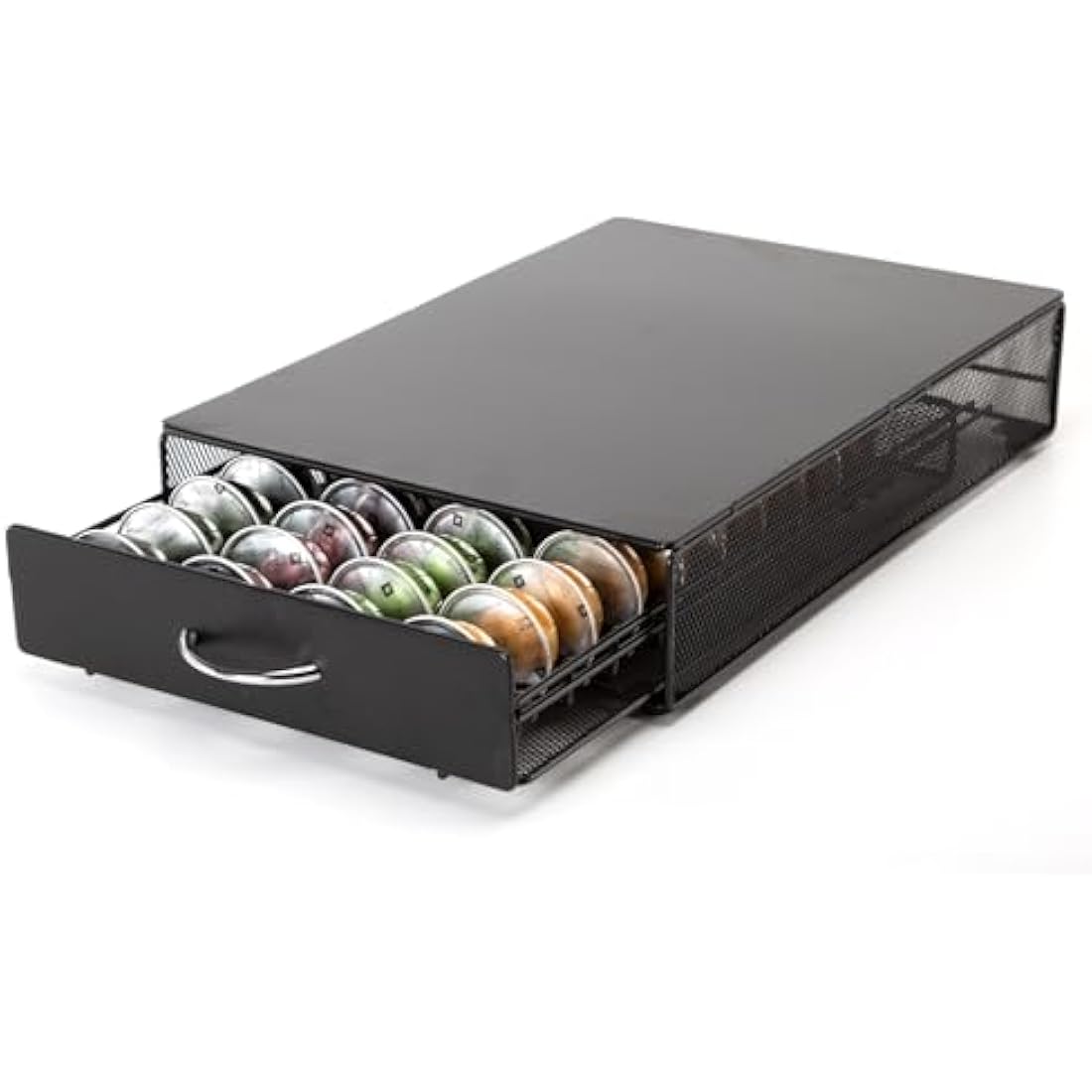 Coffee Pod Holder – 40 Capsule Metal Storage Drawer for Dolce Gusto
