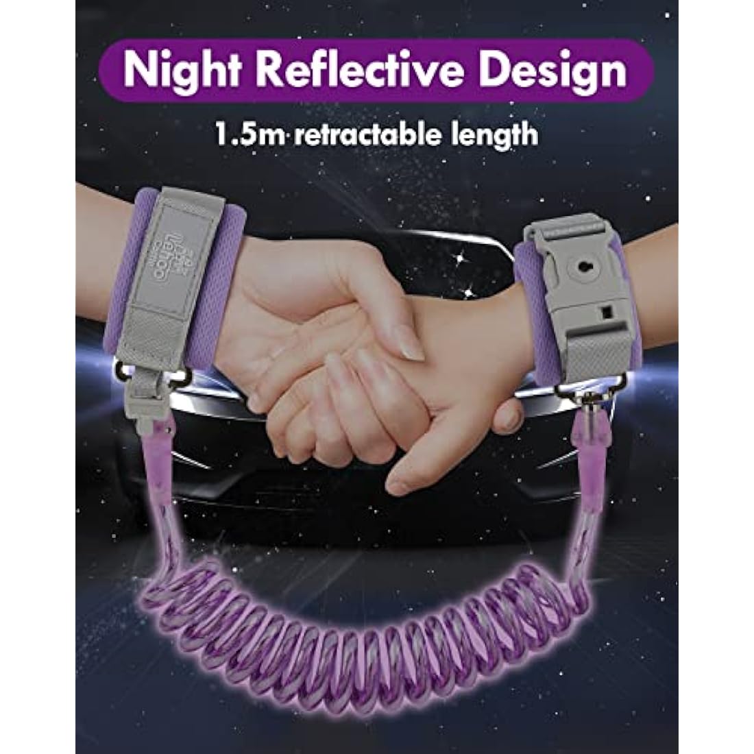 Lehoo Castle Toddler Safety Harness | Anti Lost Wrist Link - Purple