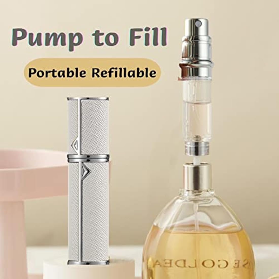 Jolof Store Refillable Perfume Atomiser – 5ml Leather Travel Spray