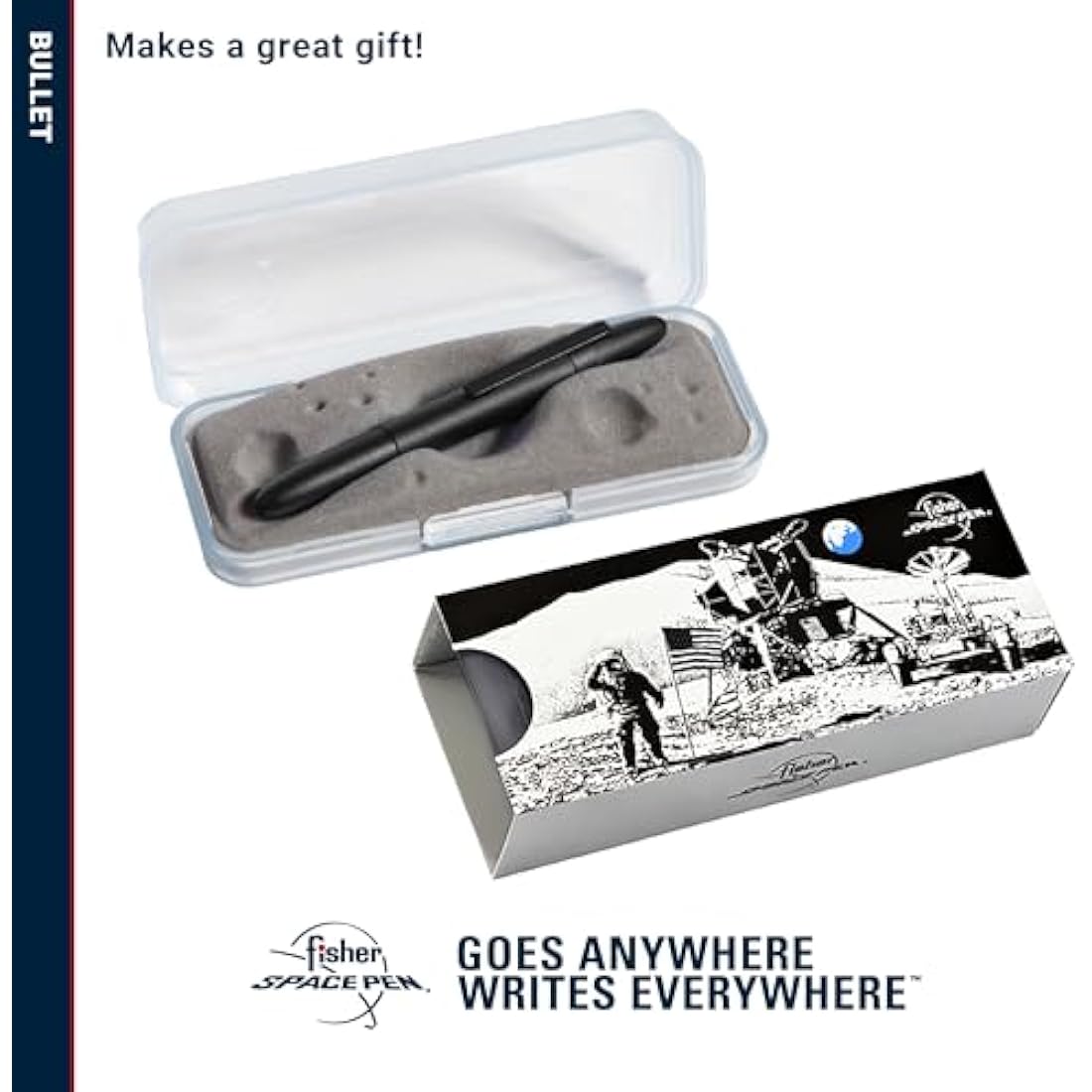 Fisher Space Pen Bullet - Matte Black Medium Point Pen with Gift Box