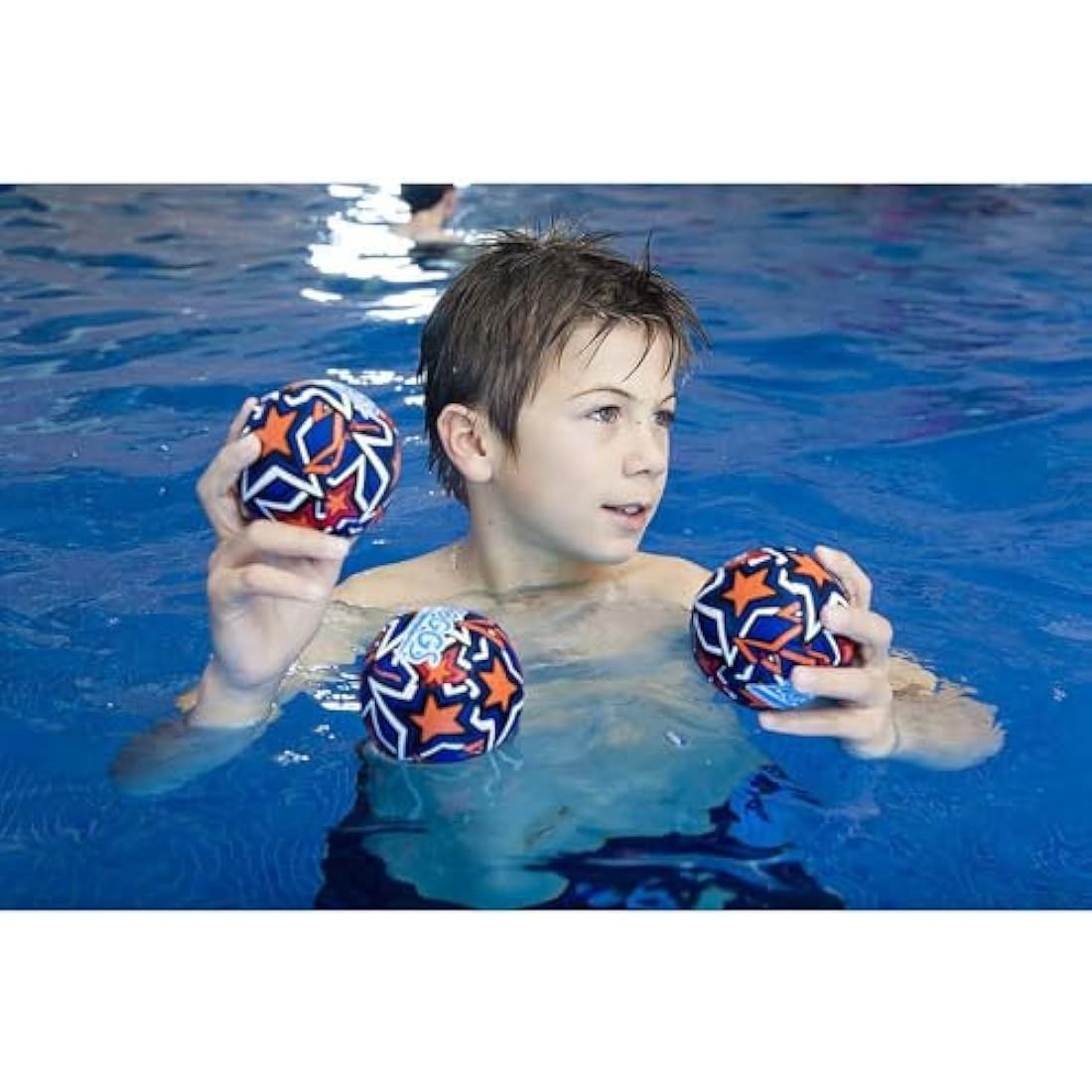 Zoggs Kids Neoprene Water Balls – 3-Pack Orange & Blue Star Print
