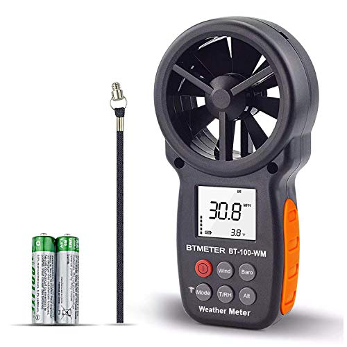 BTMETER Digital Anemometer - Handheld Wind Speed Meter with Barometer