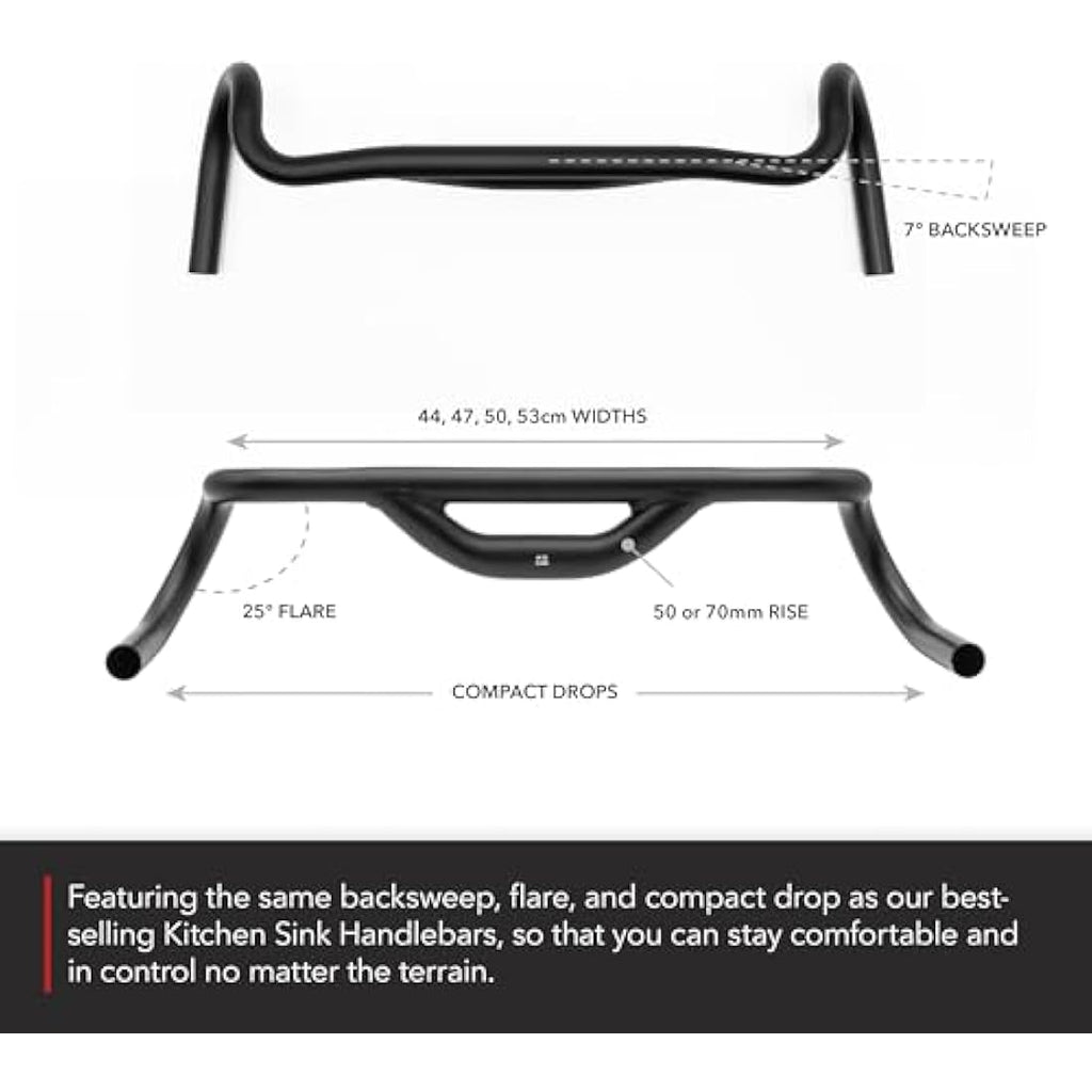 REDSHIFT Top Shelf Aluminum Handlebar – 50-70mm Rise Gravel Drop Bar