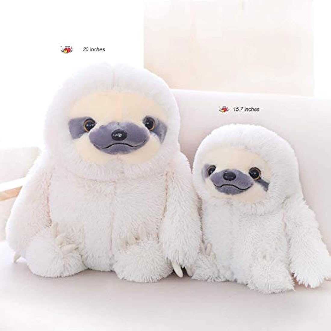 Winsterch Large Sloth Stuffed Animal – Soft Plush Toy, Ivory, 15.7 Inch