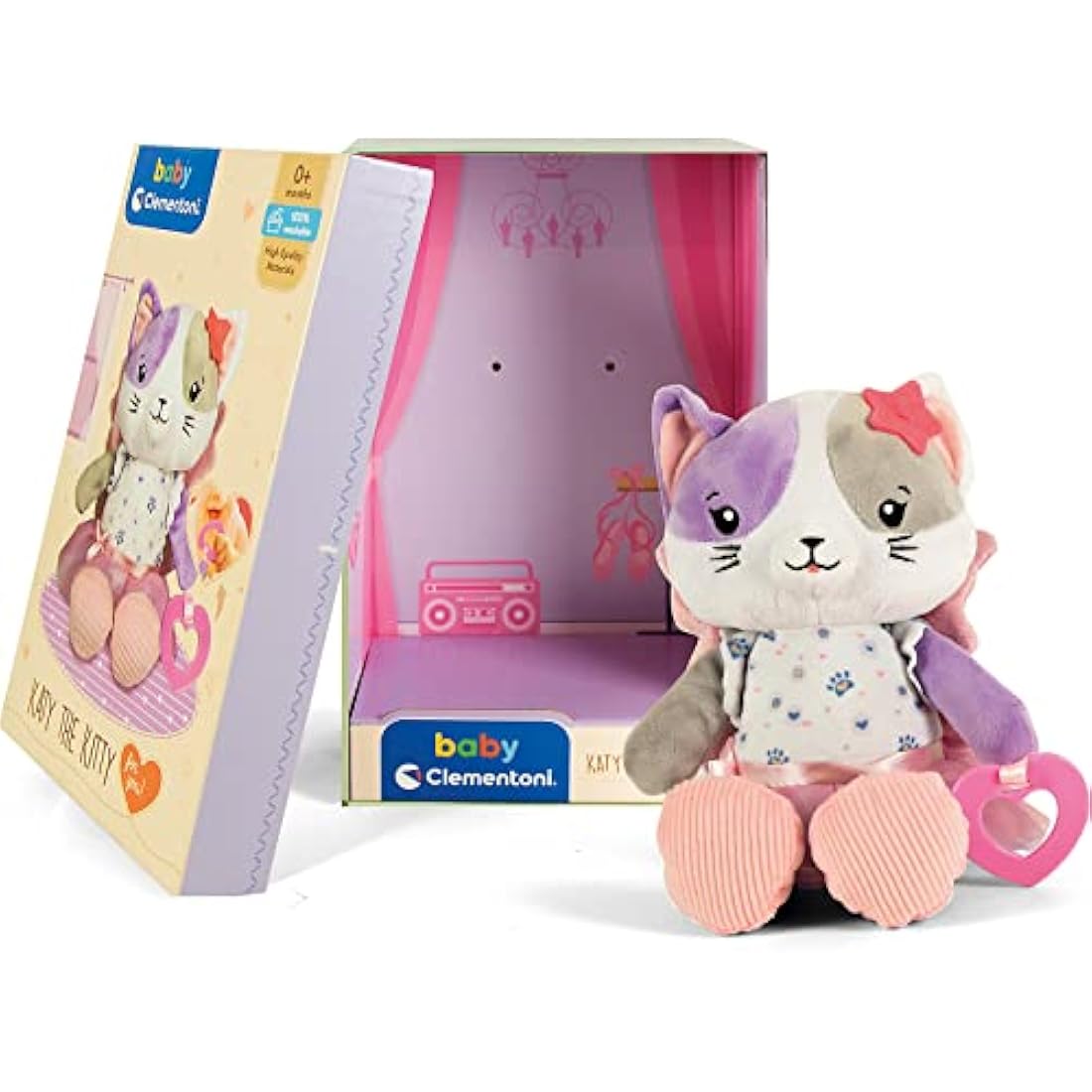 Clementoni Baby Katy the Kitty Plush Toy – Sensory Teething Kitten