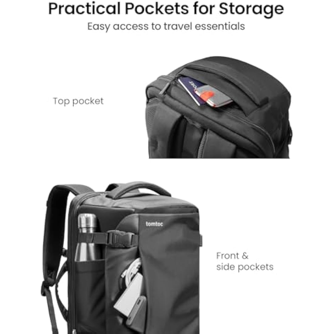 tomtoc 40L Travel Backpack | TSA Approved 17.3 Inch Laptop Rucksack