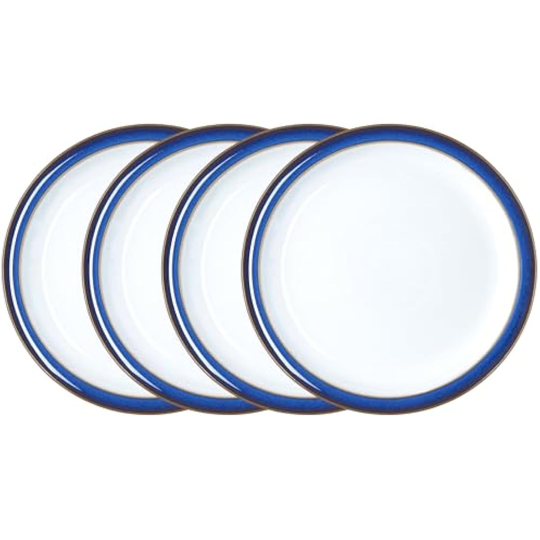 Denby Imperial Blue Medium Plates – Set of 4 Ceramic Stoneware 22cm