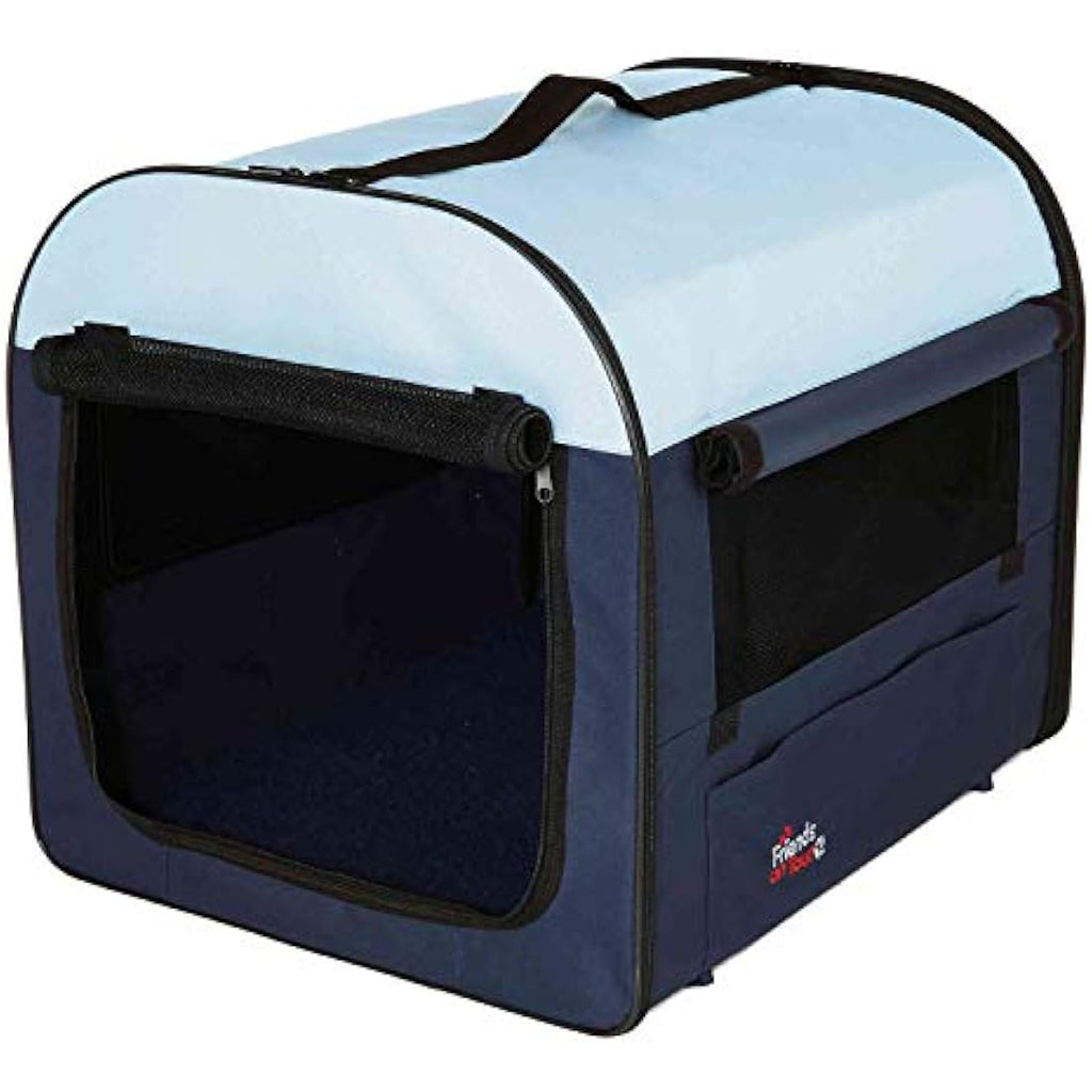 TRIXIE Soft Dog Travel Crate – Portable Mesh Pet Kennel with Fleece Base