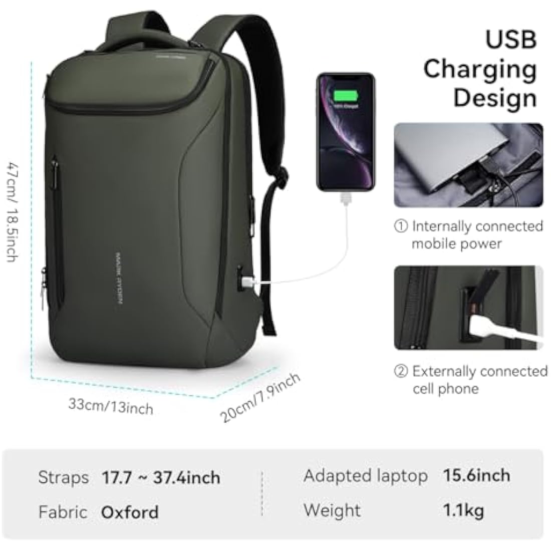 Mark Ryden 17.3" Laptop Backpack – Waterproof Business Travel Bag