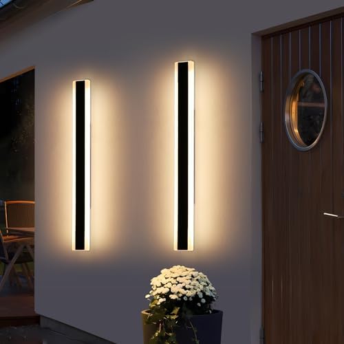 Mikeru 100cm LED Outdoor Wall Light | IP65 Waterproof Modern Sconce 2-Pack