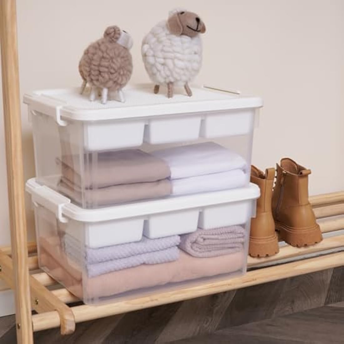 Citylife 16L Stackable Craft Storage Box with Removable Tray - 2 Pack