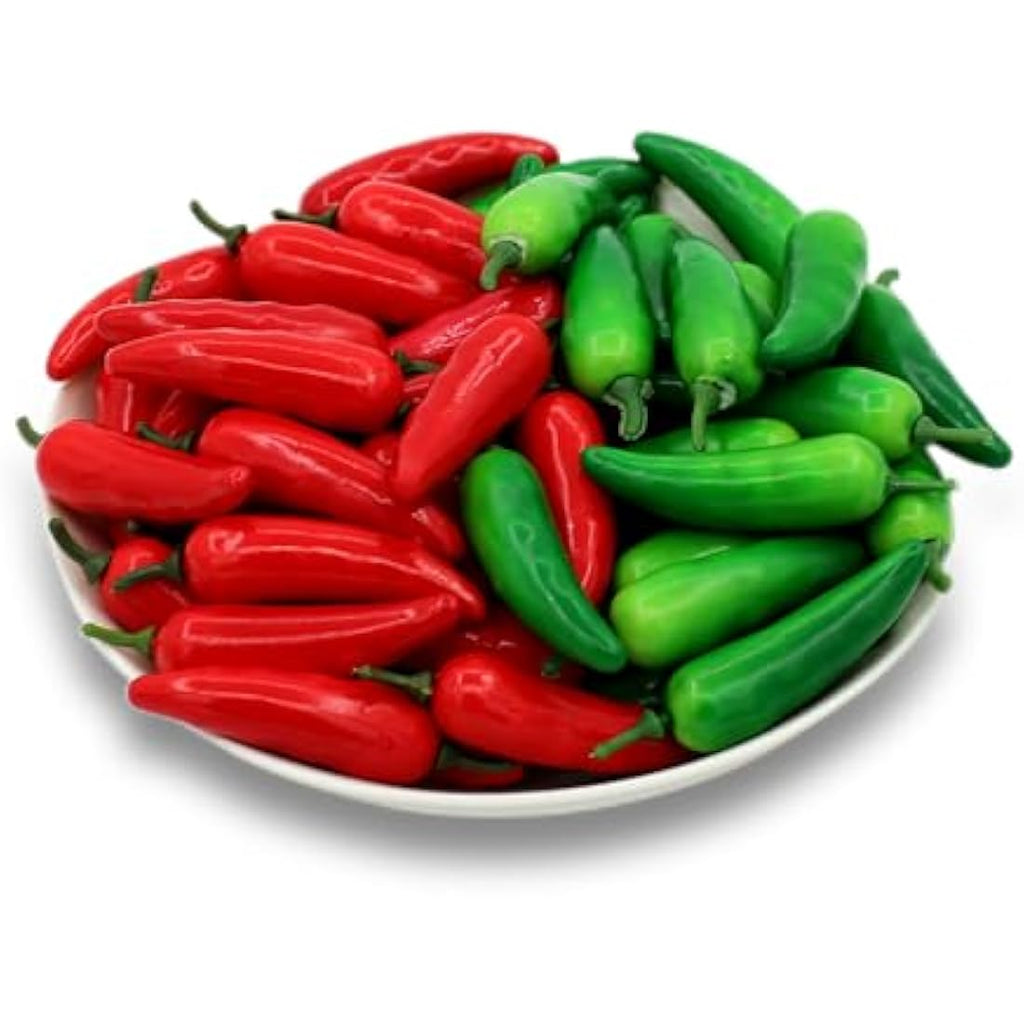 60PCS Artificial Mini Hot Chili Peppers for Kitchen Decor