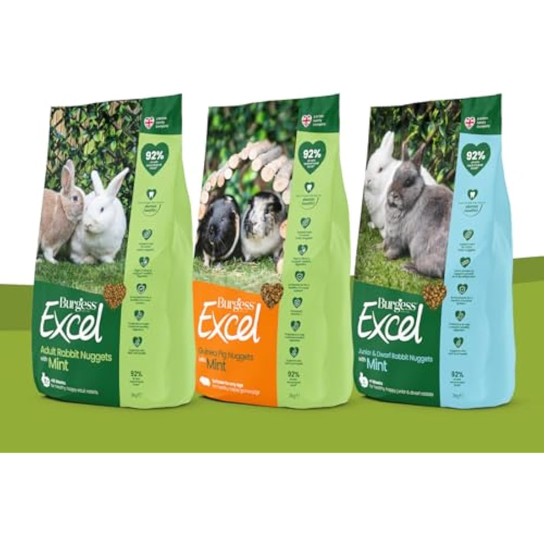 Burgess Excel Junior & Dwarf Rabbit Food - Mint Nuggets, 10kg