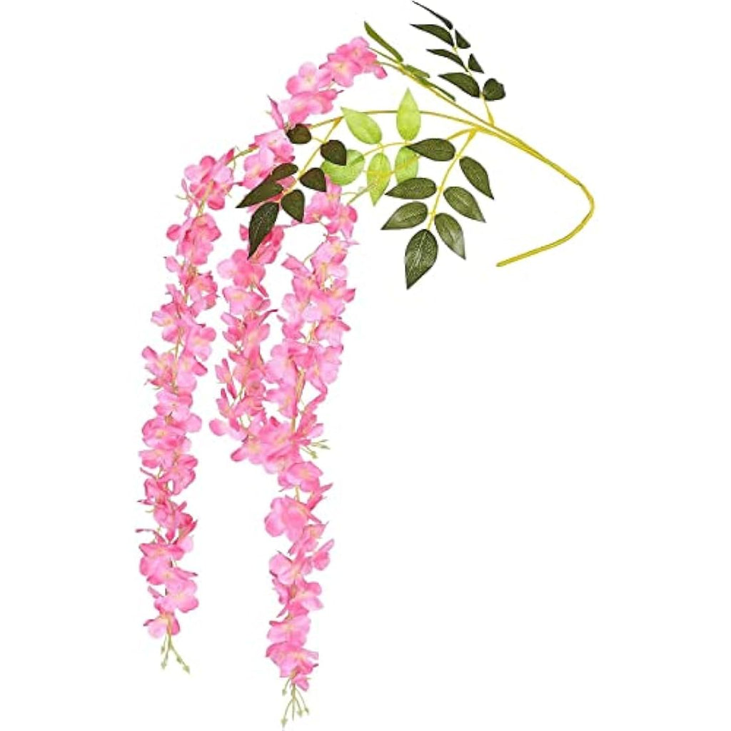 12pc Artificial Wisteria Vine Hanging Silk Flower Garland – Pink