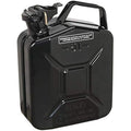 Sealey 5L Steel Jerry Can – Leak-Proof Fuel Storage Canister, Black