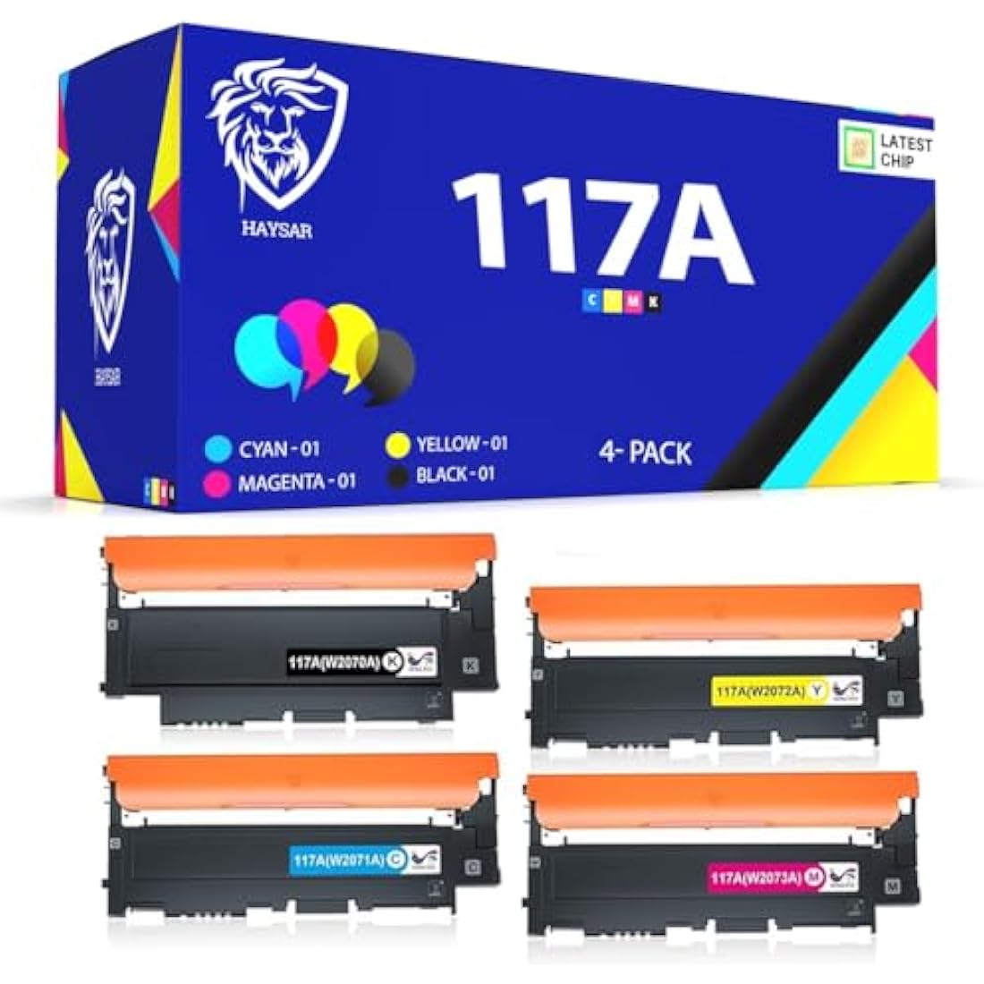 HP 117A Compatible Toner Cartridge 4-Pack for Color Laser 150 178 179
