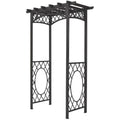 Rowlinson Wrenbury Garden Arch – Gunmetal Grey Lattice Steel Arbor