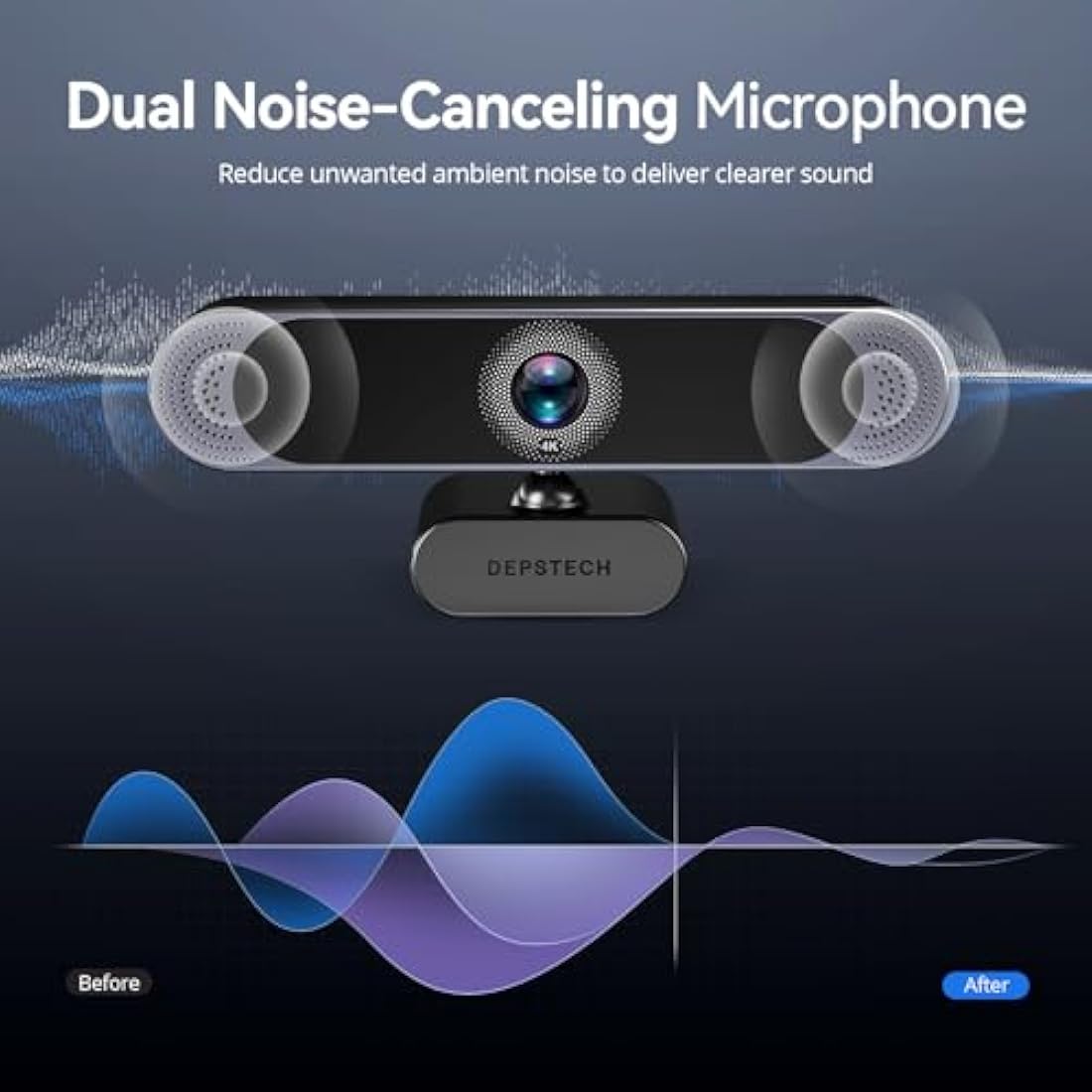 DEPSTECH 4K Webcam – Sony Sensor Streaming Camera with Remote & Zoom