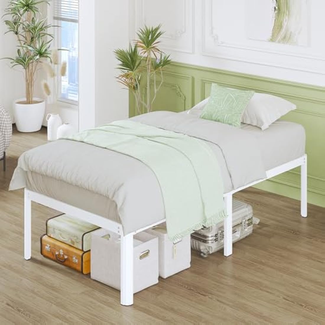 Single Metal Bed Frame – Heavy Duty 3ft Bed with Storage