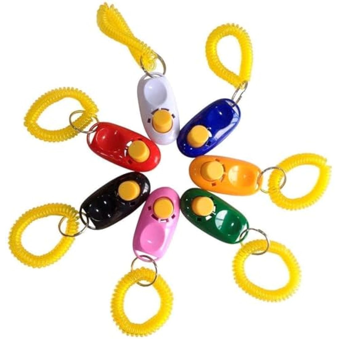 Jolof Store Dog Training Clickers with Wrist Bands - 7 Pack Set