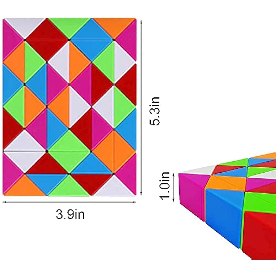 EACHHAHA Magic Snake Cube 48 Parts – Rainbow Fidget Twist Puzzle Toy