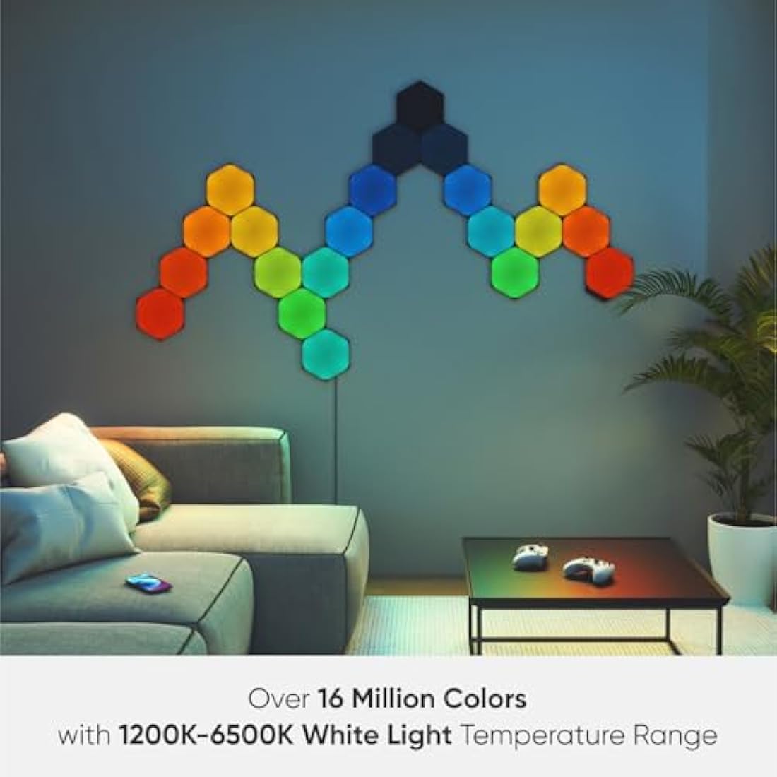 Nanoleaf Shapes Ultra Black Hexagon Starter Kit | 9 Smart LED Panels
