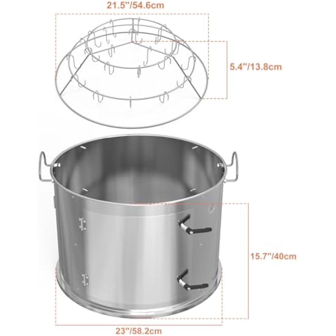 Onlyfire Stainless Steel Kettle Smoker Ring & Bacon Hanger for Weber 57cm