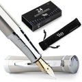 Wordsworth & Black Fountain Pen Set | Extra Fine Nib | Silver Chrome