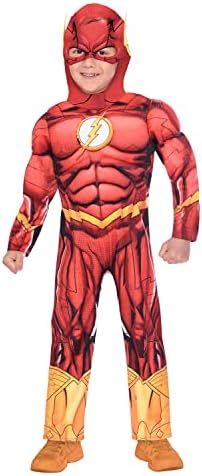 Amscan Kids The Flash Costume - Padded Jumpsuit with Mask | DC Hero
