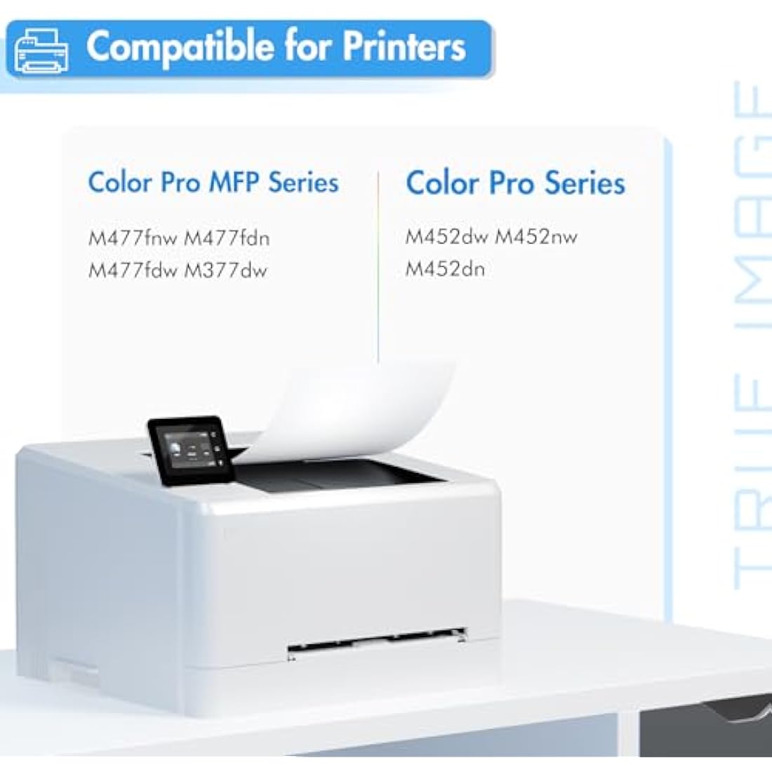 True Image HP 410A CF410A Compatible Toner Cartridge 4-Pack | Black & Color