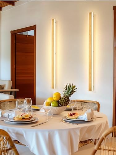 LUOLONG Bamboo LED Wall Light – 80cm Modern Wood Sconce 3000K 25W