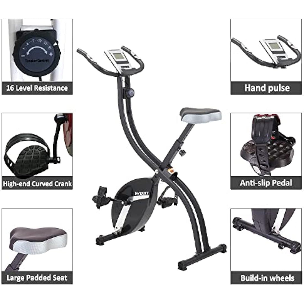 Jolof Store Foldable Exercise Bike – 16 Level Magnetic Resistance