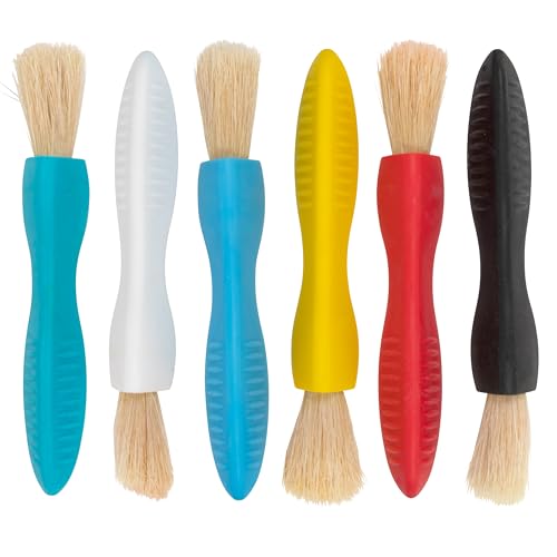 READY 2 LEARN Triangle Grip Paint Brushes - Set of 6 Toddler Brushes