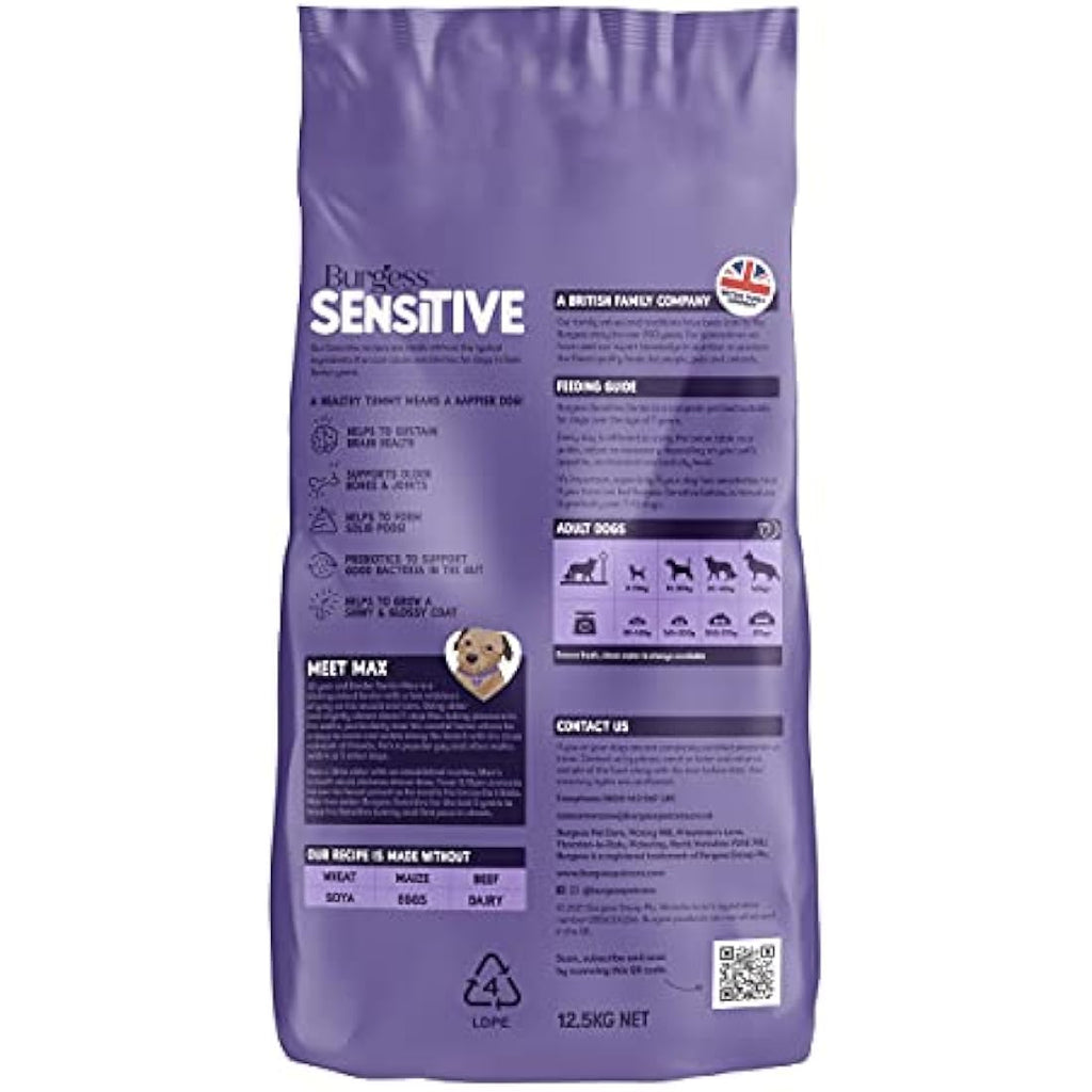 Burgess Sensitive Senior Dog Food | Turkey & Rice Dry Kibble - 12.5kg
