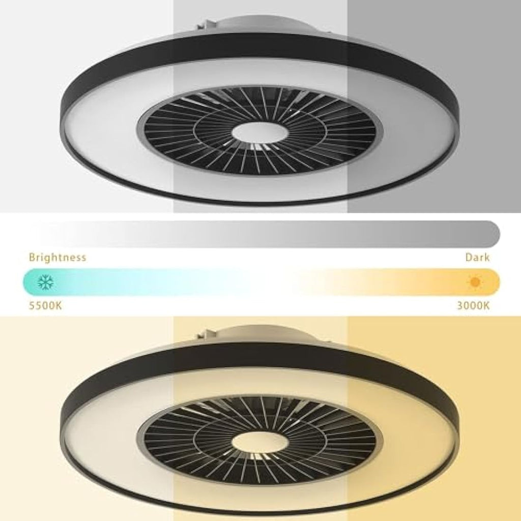 BKZO Smart LED Ceiling Fan with Light | App & Voice Control, Black