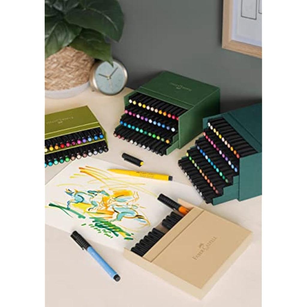 Faber-Castell Pitt Artist Pen Brush - India Ink Studio Box of 60