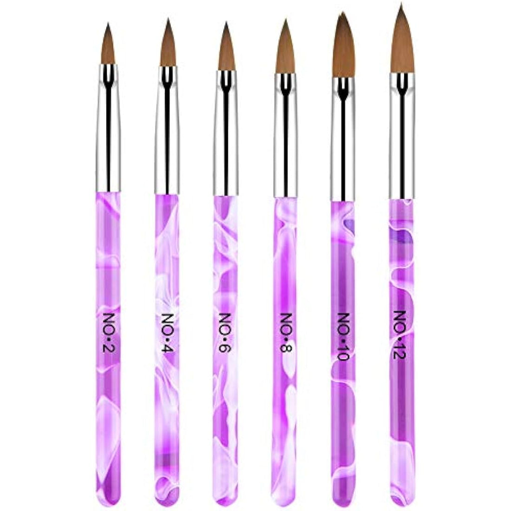Makartt 6-Piece Nail Art Brush Set | UV Gel & Acrylic Builder Brushes