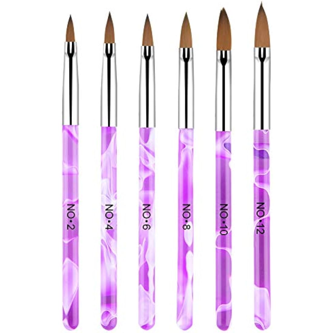 Makartt 6-Piece Nail Art Brush Set | UV Gel & Acrylic Builder Brushes