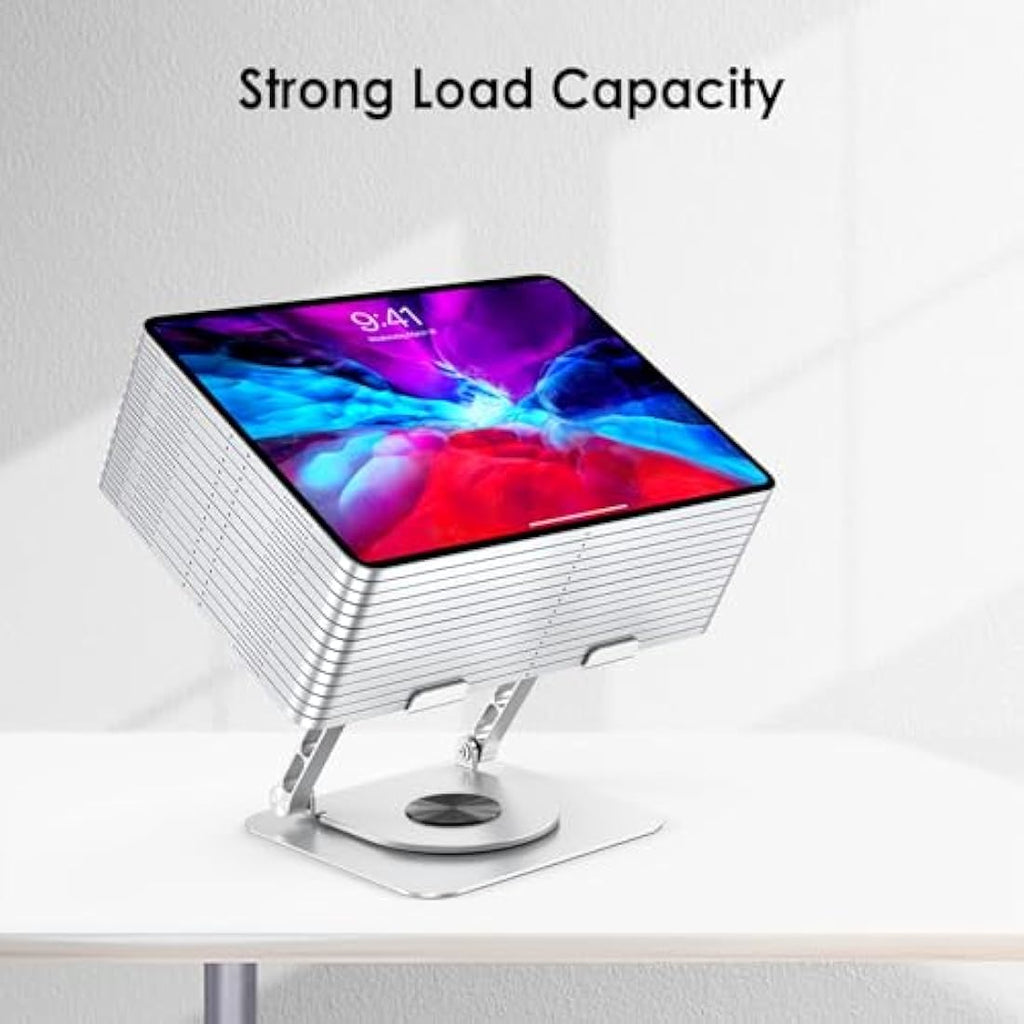 Lucrave 360 Rotating Aluminum Laptop Stand – Ergonomic Desk Riser