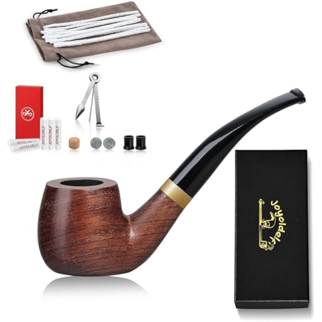 Rosewood Tobacco Pipe – Handmade Flat Bottom Smoking Set