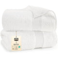Jumbo Bath Sheet 2 Pack – 100% Cotton White (90 x 180 cm)
