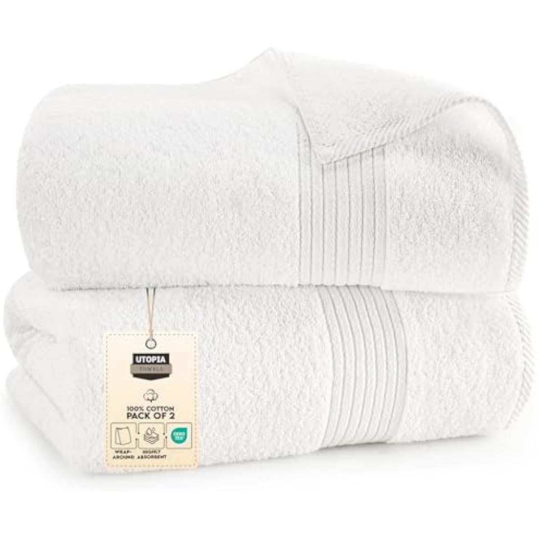 Jumbo Bath Sheet 2 Pack – 100% Cotton White (90 x 180 cm)