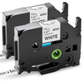 TZe-231 Compatible Label Tape | 12mm Black on White | 2-Pack