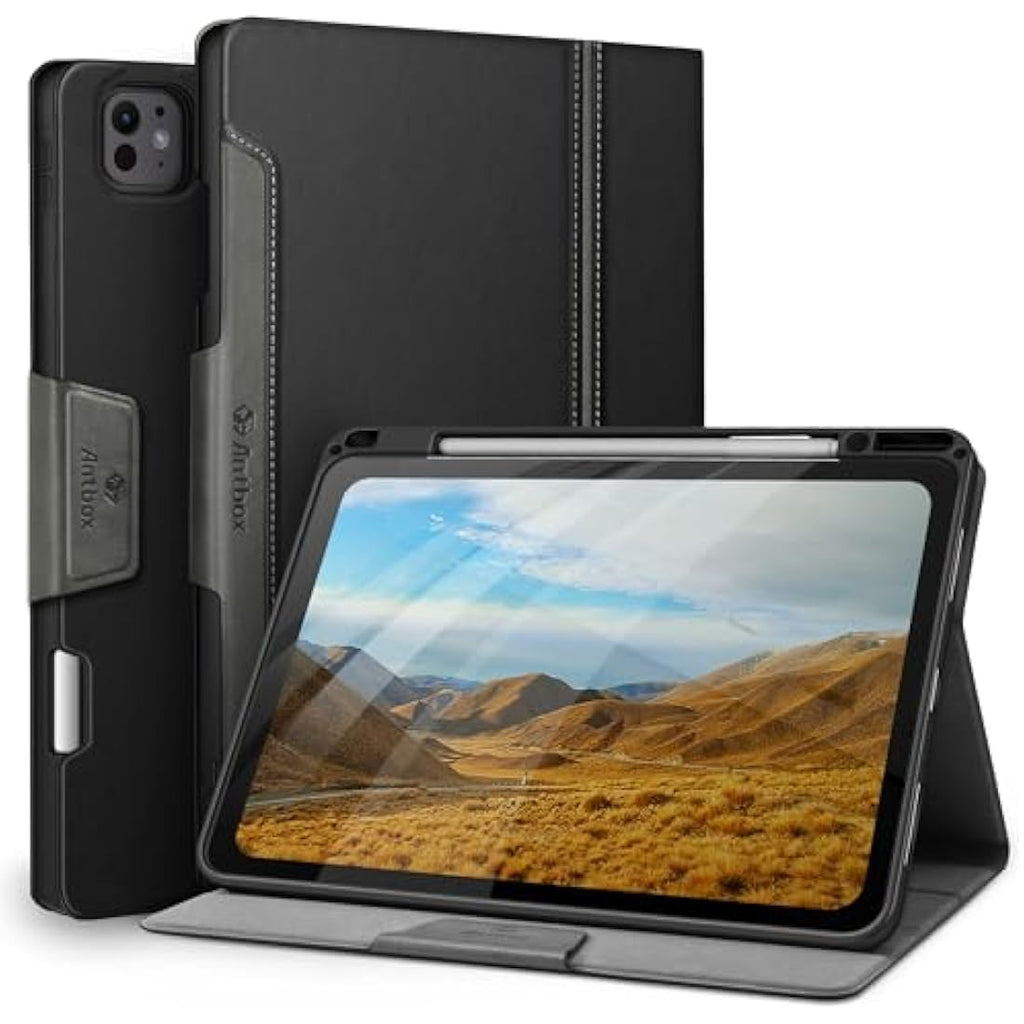 Antbox iPad Pro 13 inch Case (M4) 2024 | PU Leather Cover with Pencil Holder