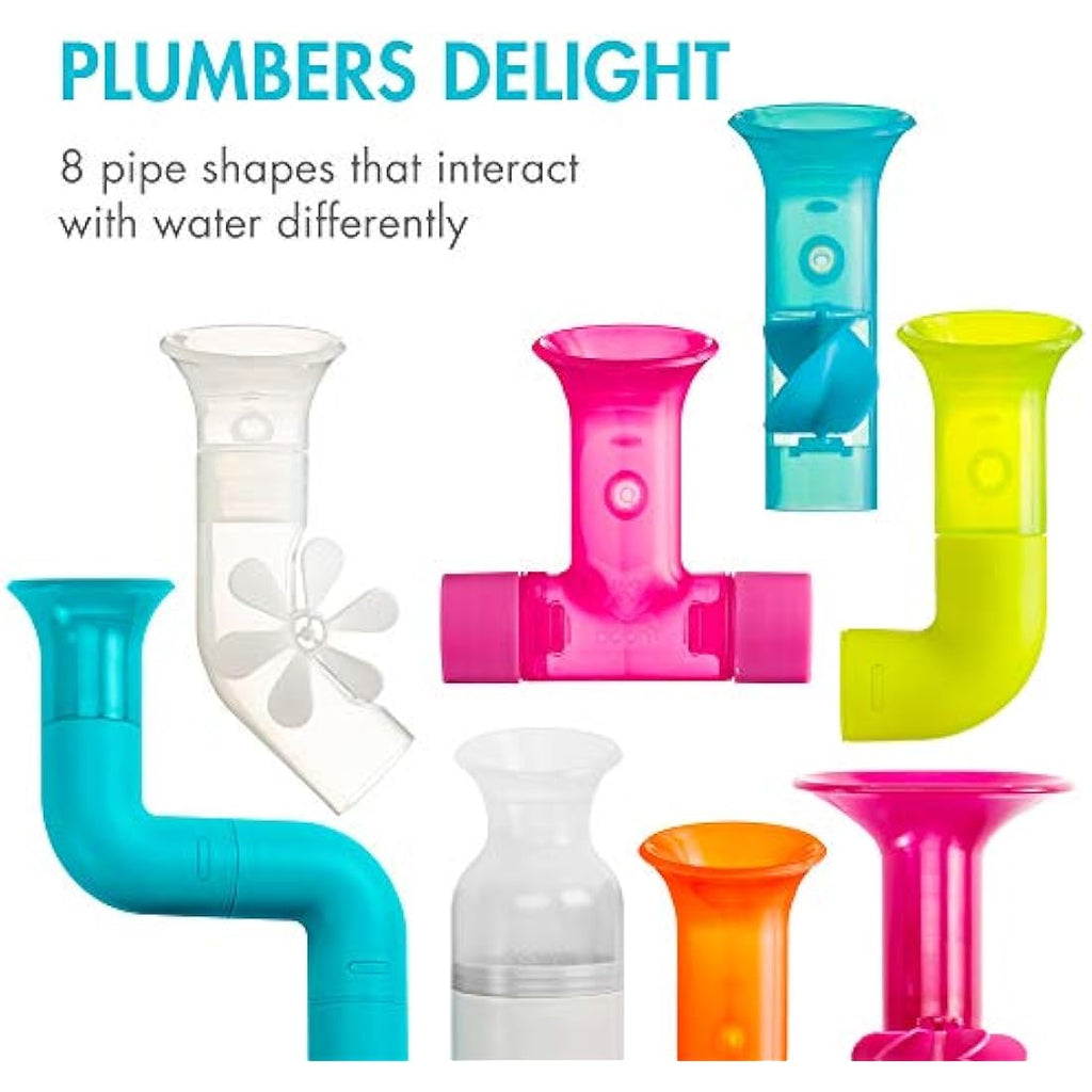 Boon Pipes Cogs Tubes Bath Toy Bundle – 13pc Suction Water Toys