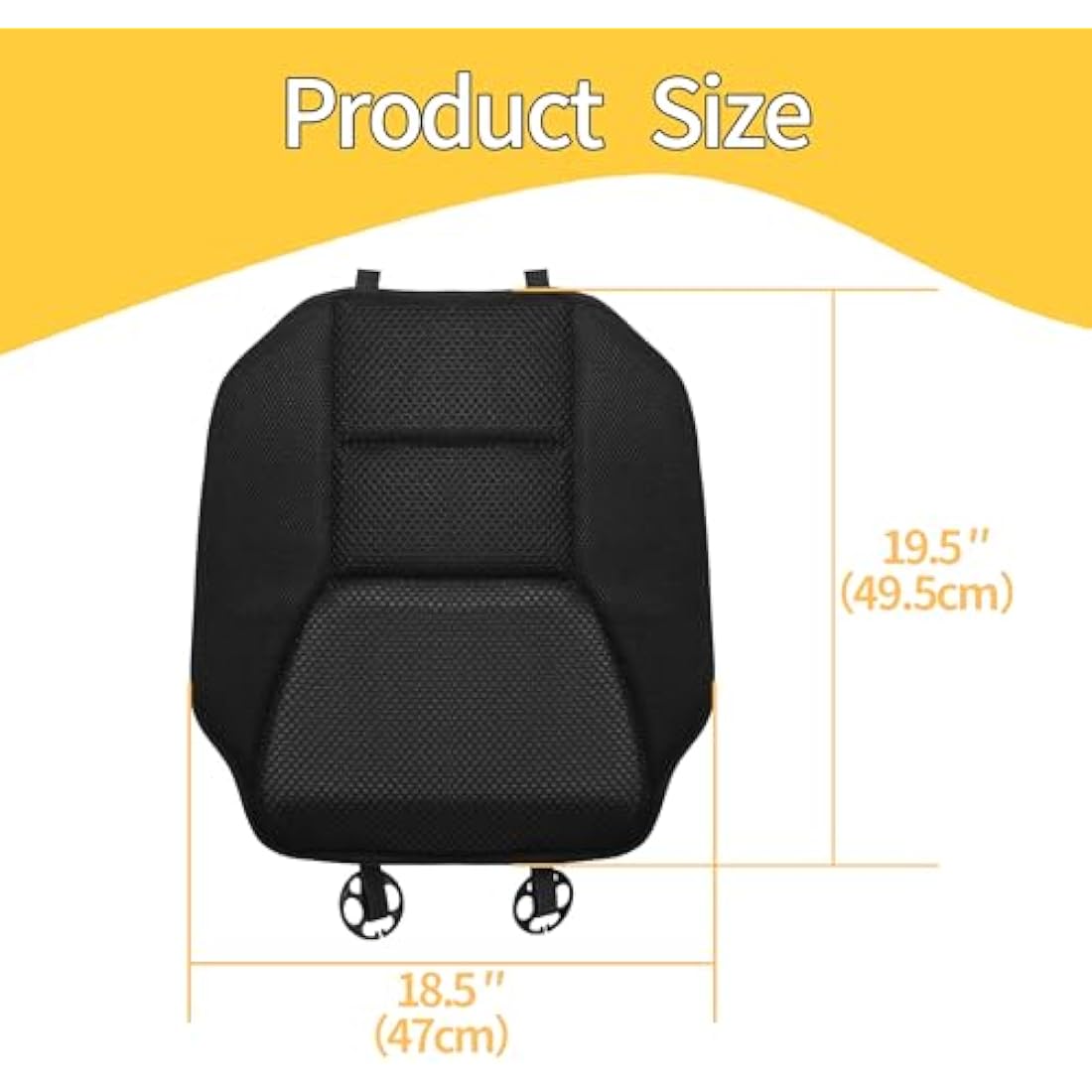 Memory Foam Wedge Car Seat Cushion for Driving – 4 Inch