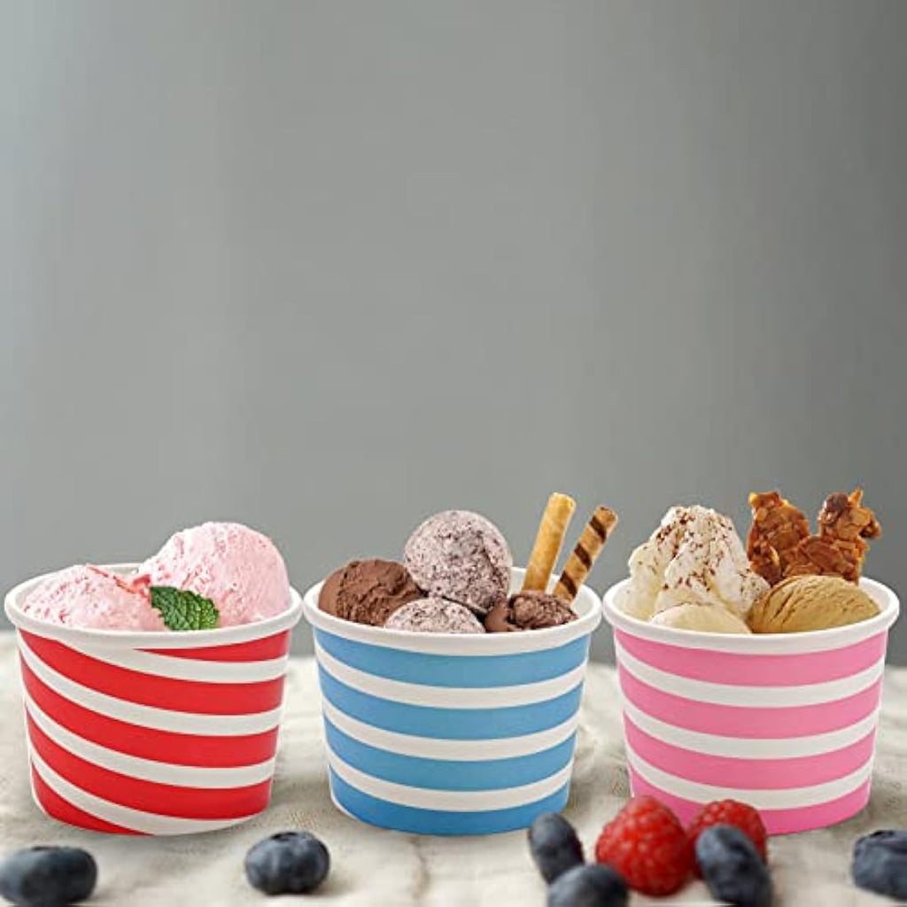 Hacaroa 150 Count Paper Ice Cream Cups – 8 oz Disposable Sundae Bowls