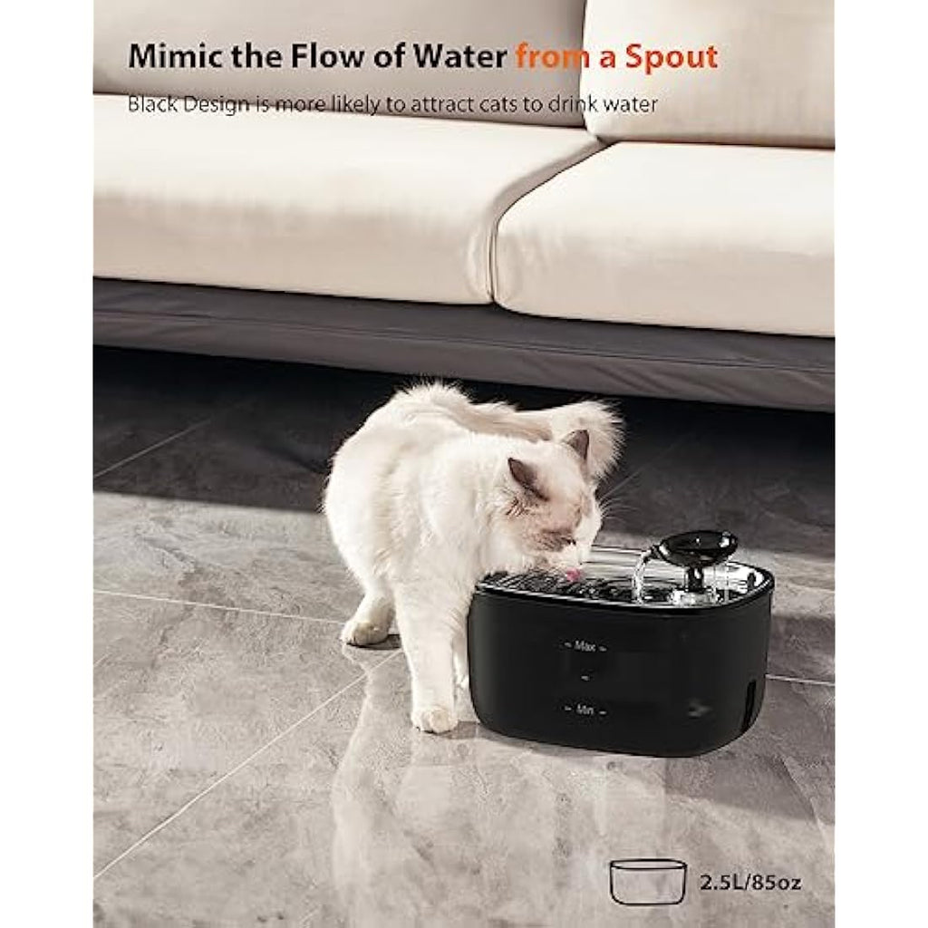 Stouchi 2.5L Cat Water Fountain | Ultra Quiet Stainless Steel Pet Bowl