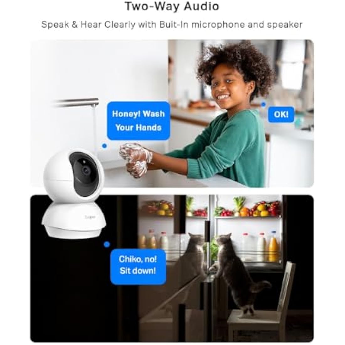 Tapo TC70 Indoor Security Camera | 1080p Pan/Tilt WiFi Baby & Pet Monitor